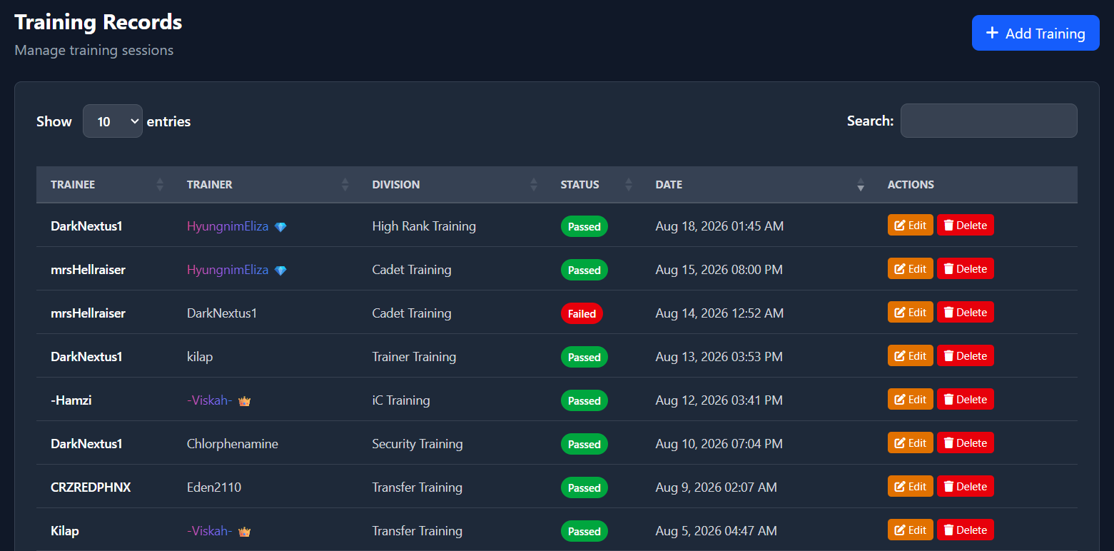 Habbo Portal Training Page Screenshot